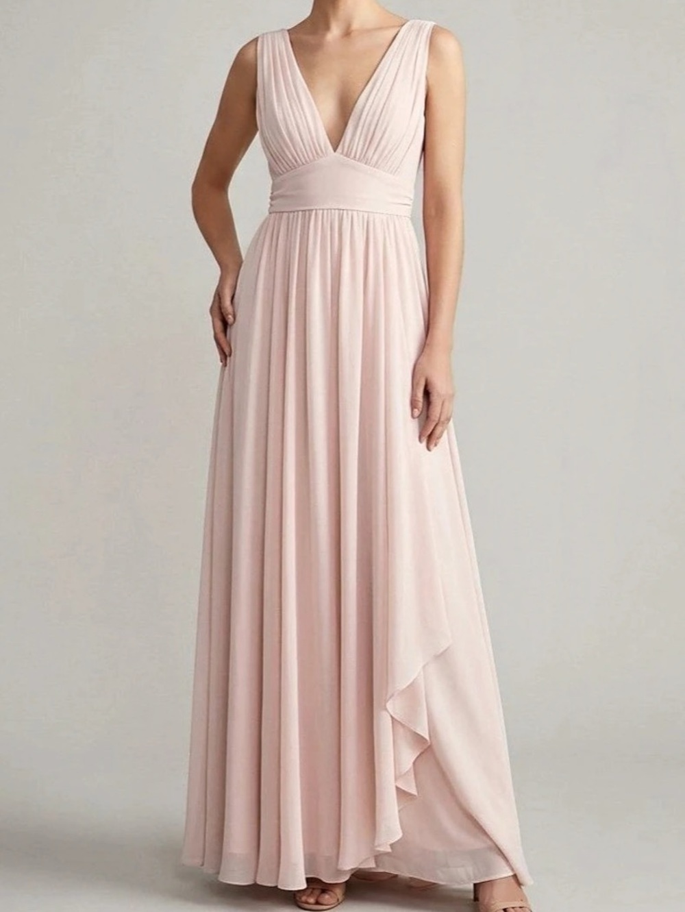Lulus Pink Pleated V-Neck Maxi Dress Size XL